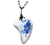 BESTonZON Professional Ocarina Necklace Easy to Play Ceramic Instrument for Beginners for Music Lovers Durable and Portable Design Includes Song Book and Neck Strap