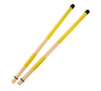 BESTonZON Professional Wooden Drum Brushes 19-tuft Bamboo Sticks Pair Yellow Percussion Instrument Drumsticks for Drummers and Jazz Drum Kits