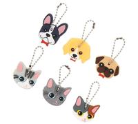 BESTonZON Protective Cartoon Key Covers 6 Pcs Soft PVC Flexible Caps with Animal Motifs for House Keys Suitable for Daily Identification and Organisation