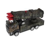 BESTonZON Pull Back Car Military Vehicle Model with Functional Rocket Launcher Alloy Vintage Automobile Model for Boys Friction Powered Alloy Truck for Interactive Play and Collectible