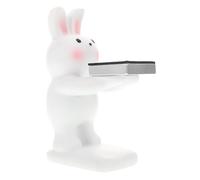BESTonZON Rabbit Charging Stand Bunny Stand Resin Smartwatch Charging Dock 32mm White for Bedroom Living Room Neat Organisation Clutter-free Desktop Holder
