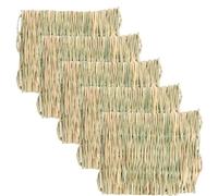 BESTonZON Rabbit Cooling Mat and Small Pets Sleeping Cushion, 5pcs Straw Mats Breathable Grass Pad for Hamster, Guinea Pig, and Rabbit, Small Size for Year-round Comfort