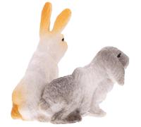 BESTonZON Rabbit Model Decor Bunny Figurine Statue for Tabletop Animal Model Ornament Simulation Rabbit for Boy Girl Farm Animal Cognitive Toy