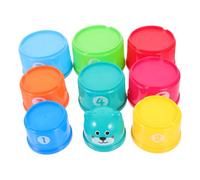 BESTonZON Rabbit Stacking Cups Toy Set 6 Colorful Reusable Bunny Cups for Babies 6-12 Months for Play and Food Storage Random Color