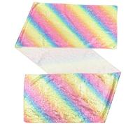 BESTonZON Rainbow Sequin Table Runner Party Table Cover Festival Tablecloth Reusable Elegant Polyester Rectangle Home Decoration Not Easy to Shrink