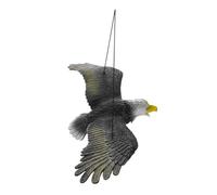 BESTonZON Realistic Large Eagle Prop with Hanging String Detailed Gold Carved Bird Sculpture for Garden Decor and Bird Scarer Lifelike Outdoor Lawn Ornament with Owl Accent for Home Display