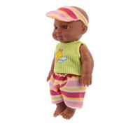 BESTonZON Realistic Reborn Black Doll Soft Vinyl Mini African Newborn Doll Portable Collectible Lifelike for Enthusiasts