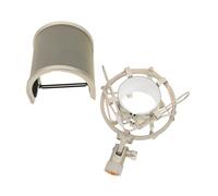 BESTonZON Recording Mic Shield Kit -shaped Pop Filter and Shock Mount Noise Reduction Vocal Microphone Shield for Professional Studios and Live Streaming Compatible Mic Stand Bracket for