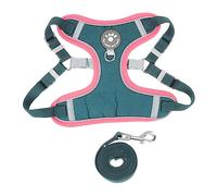 BESTonZON Reflective Dog Harness for Medium and Large Dogs Adjustable Multi-colored Pet Vest Leash Waterproof and Sturdy Design (green Size M)