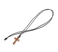 BESTonZON Religious Wood Cross Necklace for Men Sturdy Pendant with Natural Wooden Chain Suitable for Couples and Daily Use