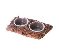BESTonZON Reptile Feeding Bowl Durable Food Water Dish for Bearded Dragons Lizards Turtles Easy to Clean Terrarium Supplies for Reptile Care Double Bowl