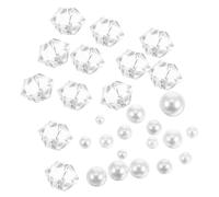 BESTonZON Resin Fish Gravel White and Pearls for Betta Fish Tank, Versatile Aquarium Substrate Stones, Easy to Clean Decorative Rocks for Resin Craft and Vase Filler