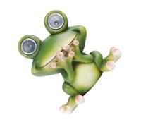 BESTonZON Resin Frog Solar Night Light Garden Statue Outdoor Patio Lawn Decoration Solar-powered Resin Craft Ornament for Garden and Home Adornment