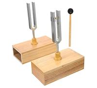 BESTonZON Resonant Tuning Forks for Music Experiment Wooden Hammer Acoustic Testing Kit
