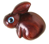 BESTonZON Rosewood DIY Small Bunny Pendant Keychain, Wooden Rabbit Hanging Decor for Crafting, Vintage Animal Charm for Keyring and Accessories