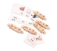 BESTonZON Rotatable Alphabet Blocks Montessori Letter Puzzle for Educational Spelling Game Smooth Fine Craftsmanship Brain Training Blocks