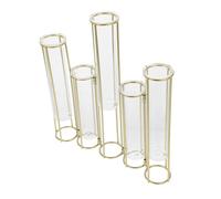 BESTonZON Rotatable Iron Frame Glass Test Tube Planters for Hydroponic Plants Bendable Display Holder for Wedding Home Office Living Tabletop Decoration
