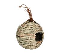 BESTonZON Round Shaped Woven Birdhouse Natural Grass Bird Hut for Outdoor Use Hanging Nest for Birds Resting Place Your Garden