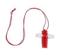 BESTonZON Samba Post Boys and Girls Whistle Toy Musical Instrument for Dance Performance Bright Red Plastic Whistle Safety Lanyard