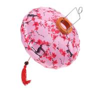 BESTonZON Satin Outdoor Lantern Pink Floral Festival Hanging Decor with Tassels and Beads Vintage Style Party Decoration for Weddings and Lunar Year Celebrations Random Color
