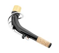 BESTonZON Saxophone Bent Neck Sax Neck Alto Saxophone Accessories Sax Mouthpiece for Home Mouthpiece and Ligature Alto Sax Accessories Brass Sax Bend Neck Brass Black Nickel Plated