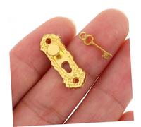 BESTonZON Scale Miniature Door Lock Set with Retro Floral Pattern Keyed Lock and Antique Keys Metal Dollhouse Hardware Accessories for Tiny Houses DIY Mini Furniture Kit Decorative and