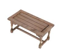 BESTonZON Scale Miniature Wooden Dining Table Lightweight Sturdy Natural Finish Dollhouse Furniture Accessory for Kitchen and Living Room Scene Compatible with Various Brands