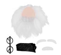 BESTonZON Scientist Costume Wig Set Fake Eyebrows Crazy Hair Wig for Adults for Halloween Party and Cosplay Events