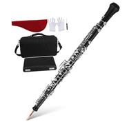 BESTonZON Semi-automatic C Oboe for Professionals with Composite Wood Body Carry Bag Gloves Cleaning Cloth Smooth Fingering Woodwind Instrument for Orchestra and Expressive Performance