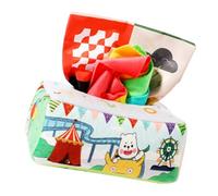 BESTonZON Sensory Cloth Tissue Box with Crinkle Papers and Soft Tear Resistant Educational Playset for Year Olds Enhances Hand Eye Coordination and Cognitive Skills