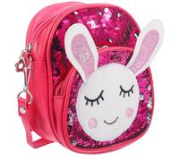 BESTonZON Sequin Bunny Backpack for Girl Boy Girl Stylish Rabbit Design Lightweight School Bag Bright Sequins Daily Use