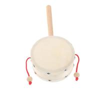 BESTonZON Sheepskin Rattle Drum Hand Drum Musical with Smooth Lacquered Wood Surface Early Education Percussion Instrument for Play and Creativity Development