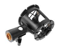 BESTonZON Shockproof Microphone Clip Holder Vibration Isolation Stand for Professional Mic Broadcasting Podcasting Recording Black