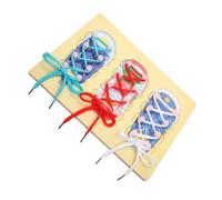 BESTonZON Shoelace Threading Educational Early Learning Aid for Fine Motor Skill Development Portable Preschool Activity for Teaching How to Tie Laces Safe Montessori Shoe Board