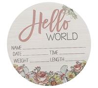 BESTonZON Sign Special Newborn Wooden Baby Welcome Birth Announcement New at Plaque, Sturdy and Not Easy to Break, for Record Moments Parents Shower