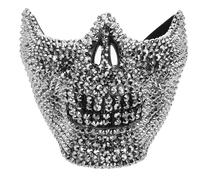 BESTonZON Silver Skull Mask Lightweight Comfortable to Wear Plastic Halloween Party Mask Stylish Scary Realistic Half Face Cosplay Prop for Halloween Decor