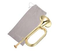 BESTonZON Simple Beginner Trumpet Bugle Copper Minutiae Flat Bugle Scout Trumpet for School Band Brass Instrument