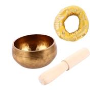 BESTonZON Singing Bowl Set for Meditation Yoga and Spiritual Practices Style Bowl Crafted from Nepal Featuring Yellow and Material for Buddhist Rituals and Relaxation