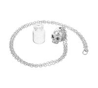 BESTonZON Skull Glass or Gothic Urn Cremation Ashes for Necklace Openable Pendant, Memorial Jewellery Silver Skull Charm and Hair or Pet Men Owners