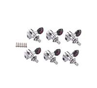 BESTonZON Skull Guitar Tuner Peg Set 6r Black Right Head Chrome Gc209d Tuning Pegs for Acoustic Electric Guitars