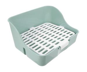 BESTonZON Small Litter Box Corner Abs Rabbit Toilet with Antisplash Design Stable Four-corner Structure Elegant Light Green Potty for Chinchilla and Rabbit
