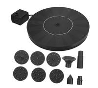 BESTonZON Solar Bird Bath with Automatic Operation for Garden Ponds and Pools Solar Pump 1.7w Floating Fountain Pump and Plastic Material, Maximum Flow 190l/h, Black