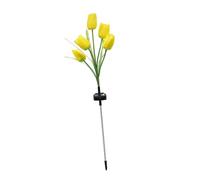 BESTonZON Solar Powered Tulip Lawn Lamp with Silk Cloth and Stainless Steel Outdoor Decorative Garden Light for Courtyard Patio Energy Saving Solar Garden Landscape Lighting