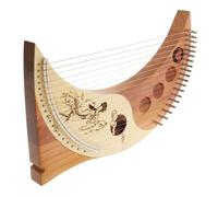 BESTonZON Solid Wood 19-string Lyre Harp with Metal Strings and Tuning Wrench, Retro Wooden Harp Musical Instrument for Beginners and Music Education in Band Orchestra Random Color