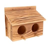 BESTonZON Solid Wood Bird Nest Parrot Breeding Box Outdoor Weatherproof Parrot Cages Parakeet House for Conure Cockatiel Egg Laying Box