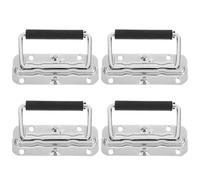 BESTonZON Spring Loaded Handles Heavy Duty 4pcs with Stainless Steel and Ergonomic Grip Foldable Mechanism for Tool Box Handles Toolbox and Chest