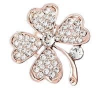 BESTonZON St Patrick S Day Four-leaf Clover Brooch Pin Lightweight Metal Rhinestone Lapel Pin Women S Accessory for Hats Scarves Collars Handbags Irish Holiday Jewelry