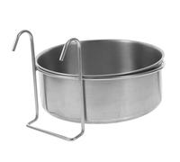 BESTonZON Stainless Steel Hanging Pet Bowl Wear-resistant Food Container with Hook for Dogs and Cats Easy to Clean Round Water and Feeding Dish for Puppies and Pets