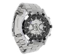 BESTonZON Stainless Steel Mechanical Wrist Watch for Men with Hollowed-Out Carving and Fine Workmanship, Full-Automatic Skeleton Design Suitable for Business and Elegant Occasions