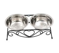 BESTonZON Stainless Steel Raised Dog Bowls with Detachable Iron Stand Comfortable Pet Feeder for Cats and Small Dogs Promotes Healthy Digestion Easy to Clean and Wash